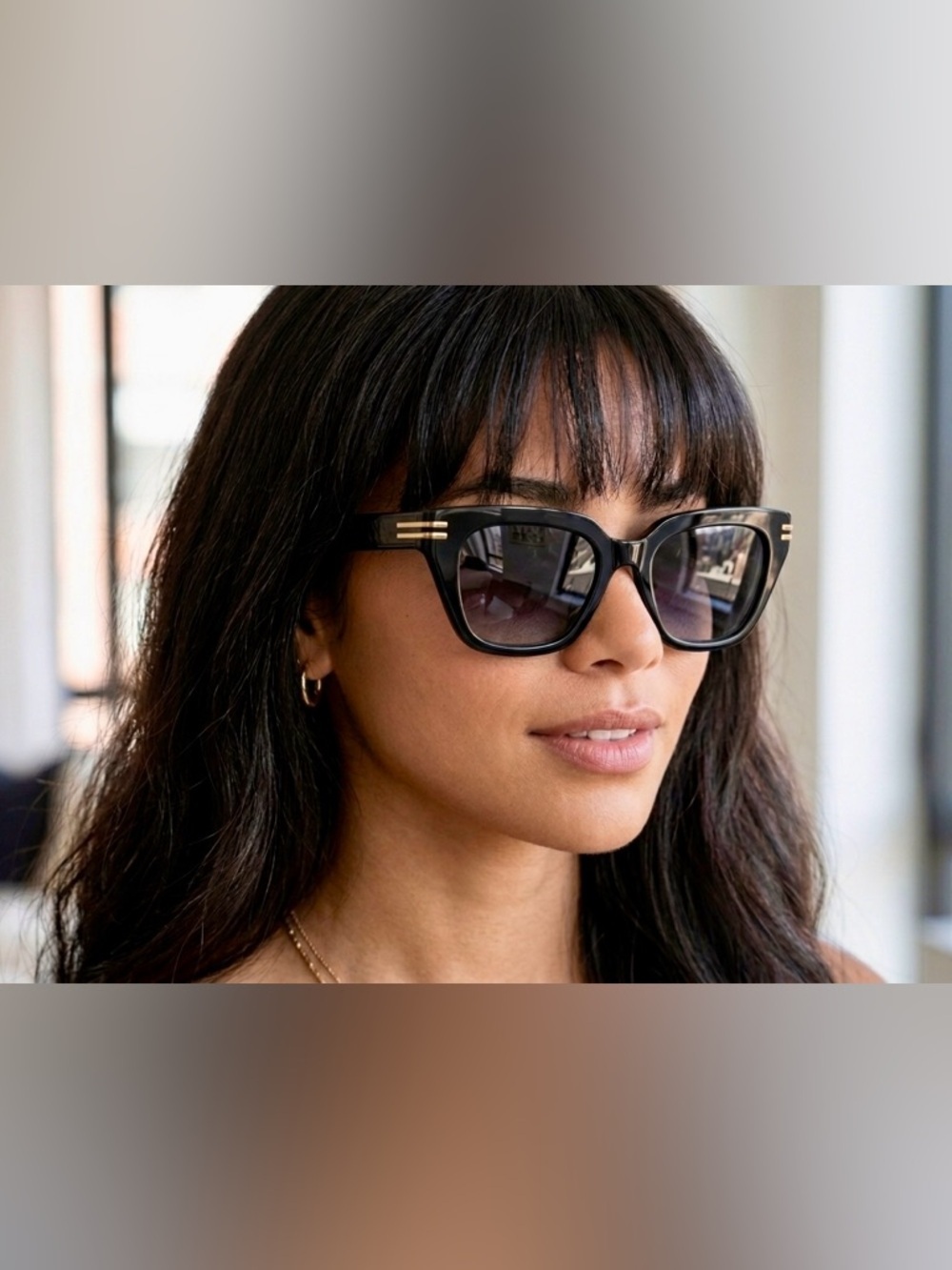 Marc Jacobs Black Sunglasses with Gold Temple Accents and Gradient Lenses Unisex - Picture 14 of 14